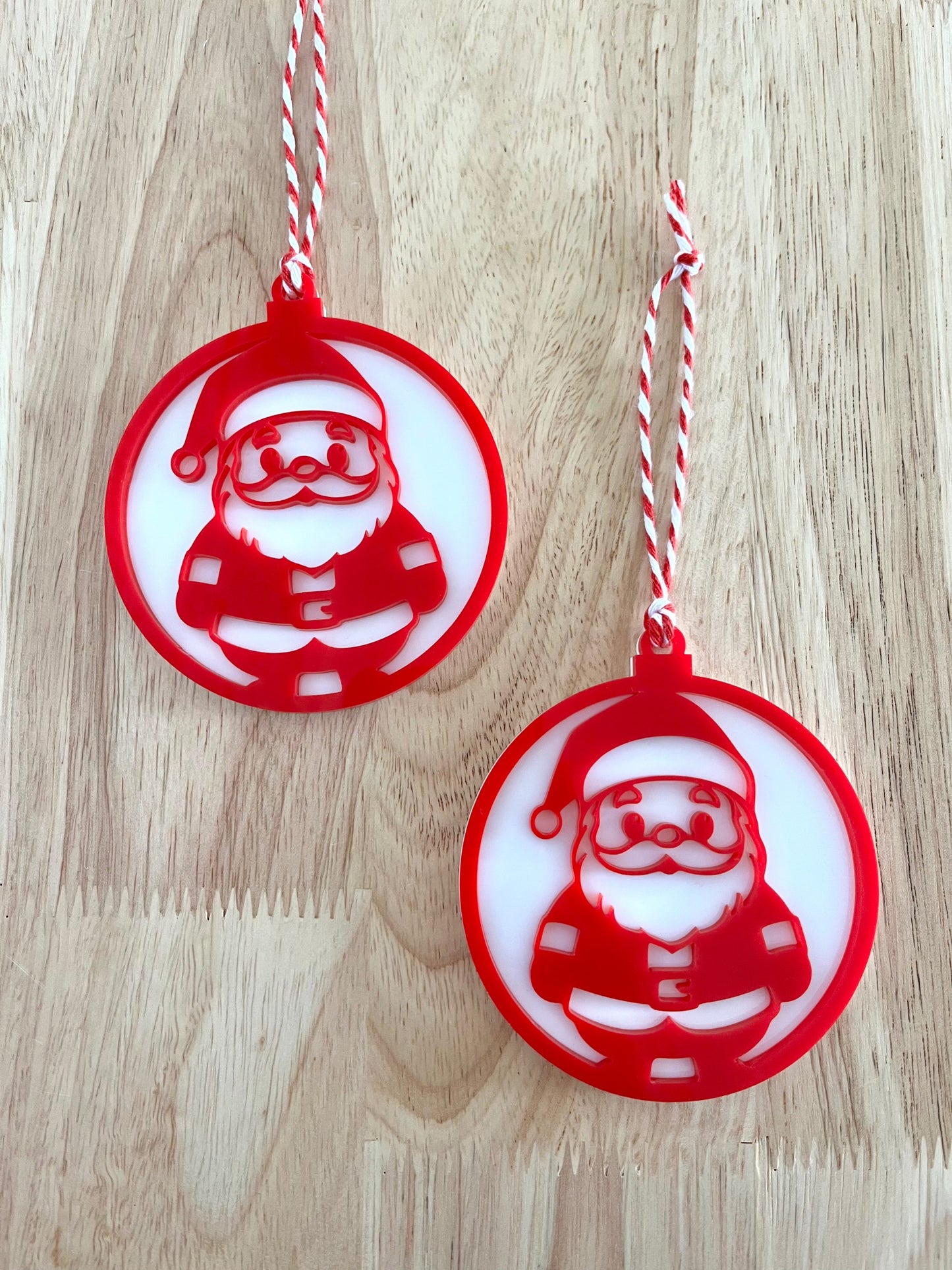 Red & White Santa Ornament