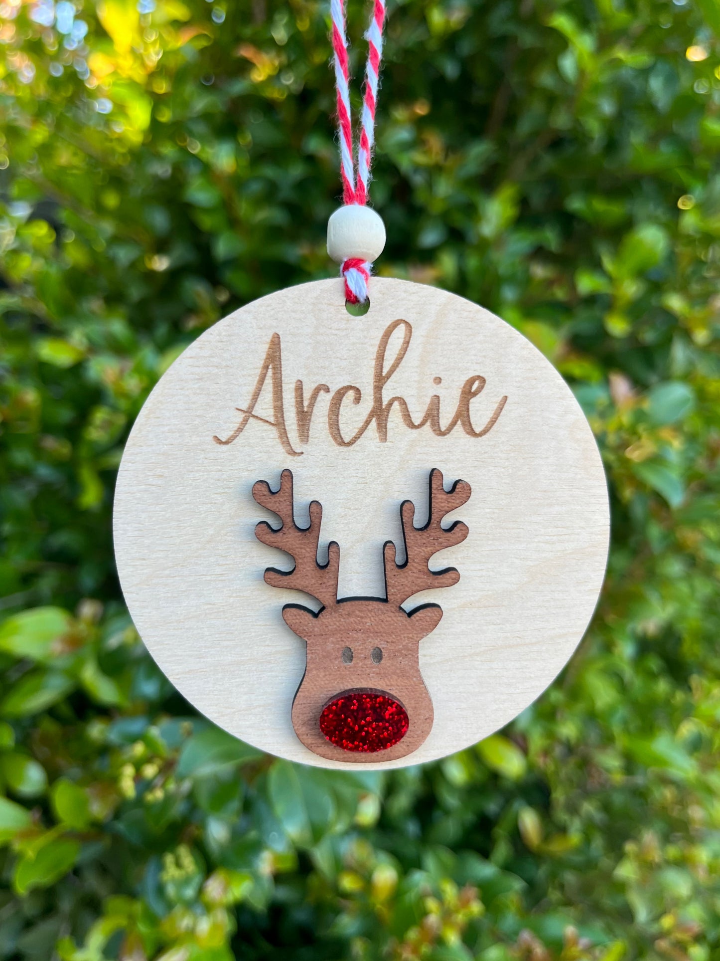 Personalised Reindeer Name Ornament