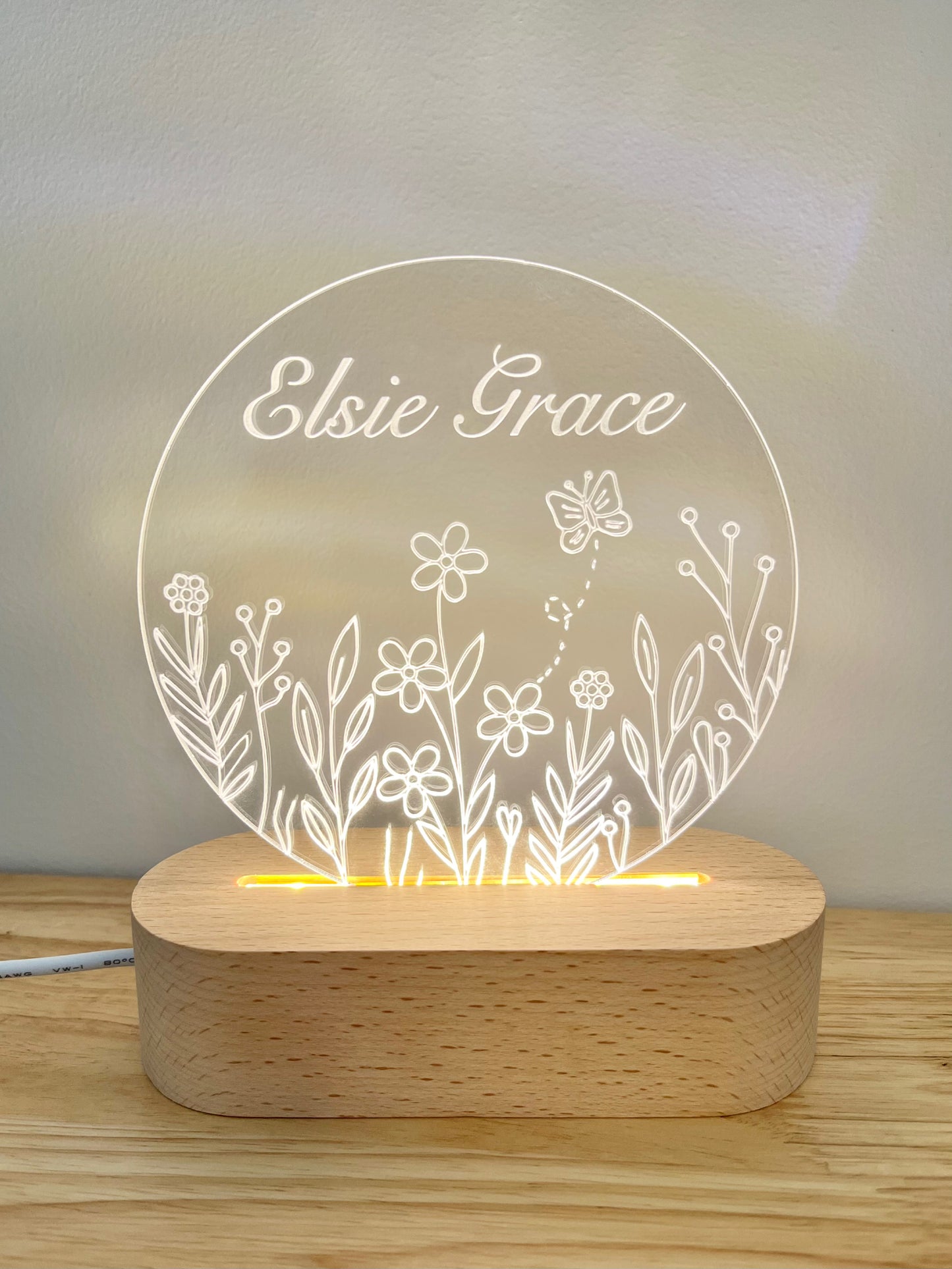 Flower Garden Personalised Night Light