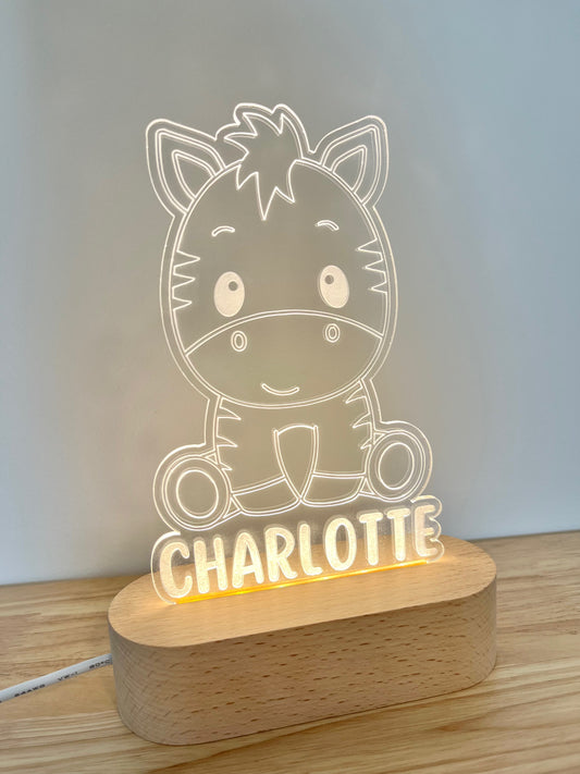 Zebra Personalised Night Light