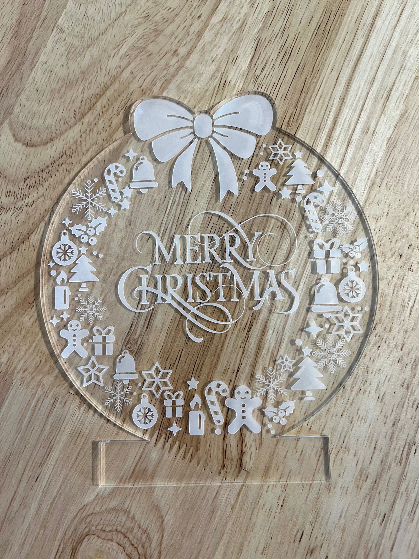 Merry Christmas Wreath Night Light