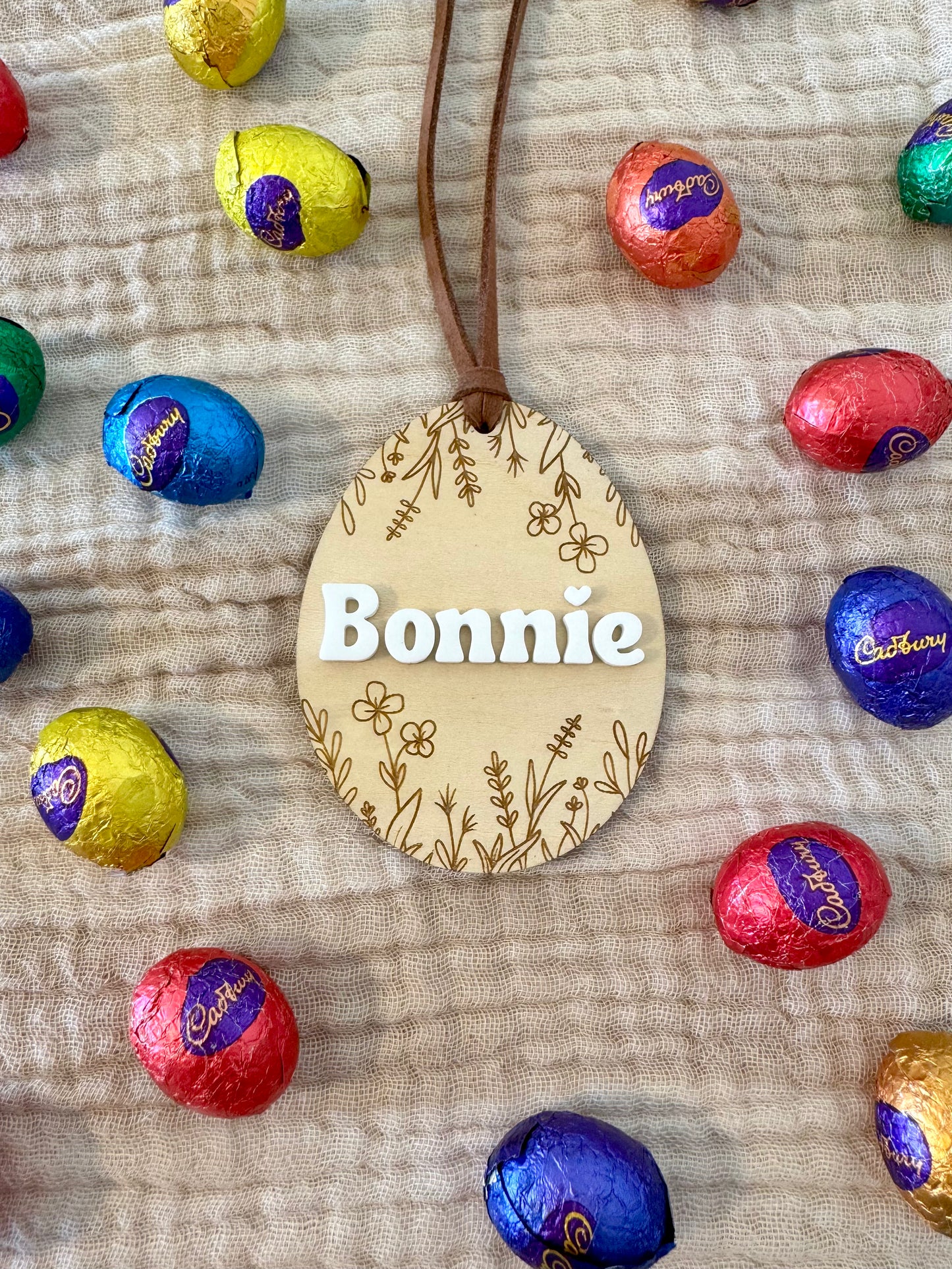 Floral Egg Basket Tag