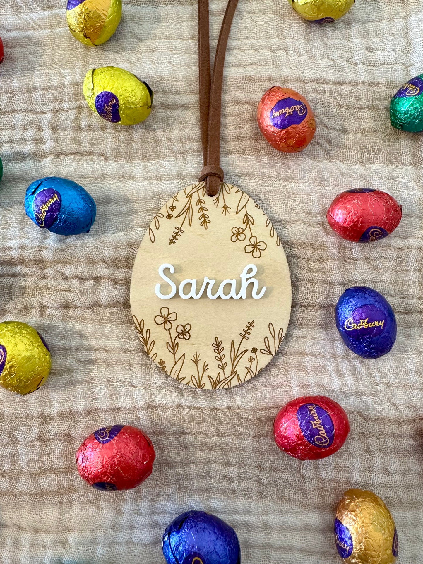 Floral Egg Basket Tag