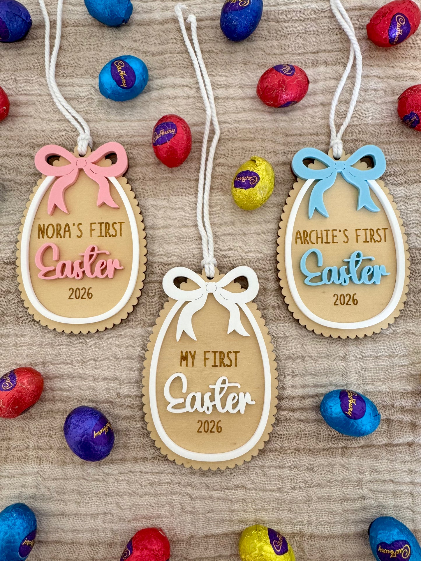 ‘My First Easter’ Scalloped Tag