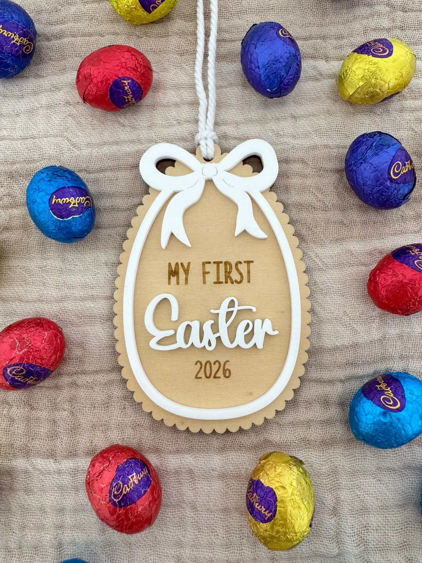 ‘My First Easter’ Scalloped Tag