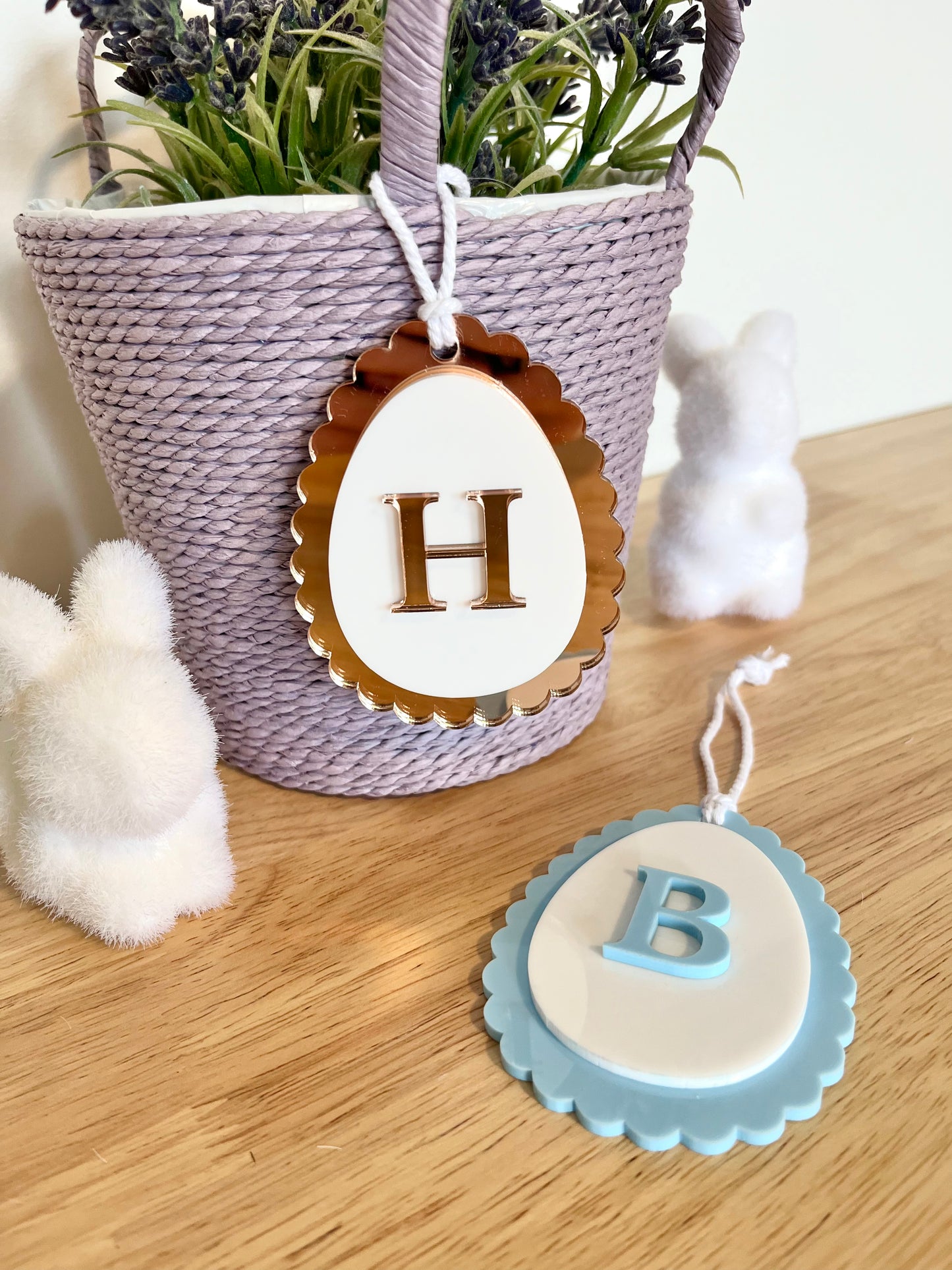 Scallop Egg Initial Basket Tag