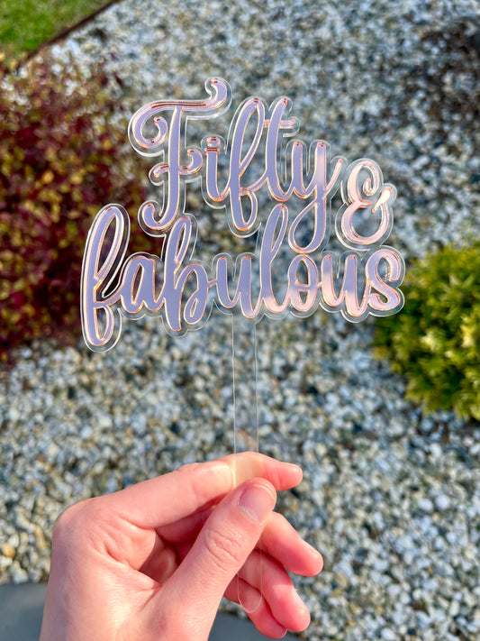 Fifty & Fabulous Cake Topper