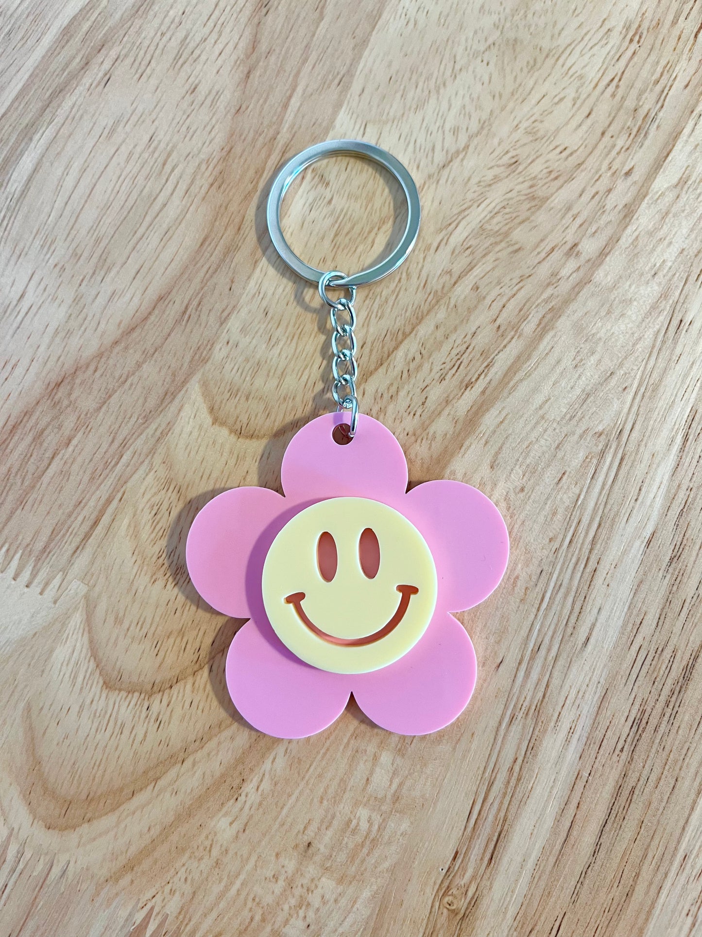 Smiley Flower Keyring